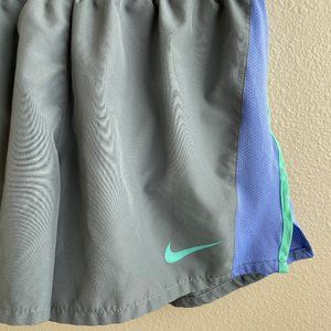 Nike Girls' Dry 10K Running Shorts Gray Green Purple Size L (Women's XS)